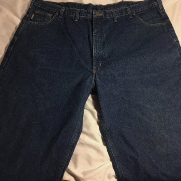 50x32 MENS CARHARTT B21 DST CLASSIC MED WASH BIG/TALL WORK DENIM JEANS IG 810 - Picture 9 of 12